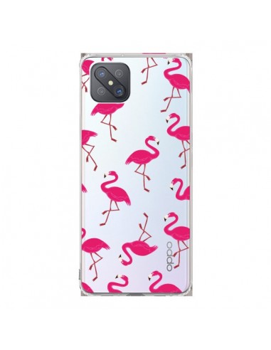 Coque Oppo Reno4 Z 5G flamant Rose et Flamingo Transparente - Nico
