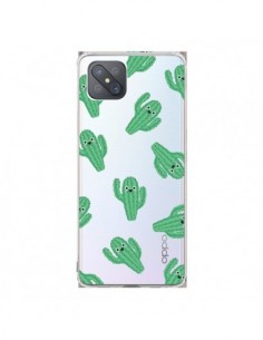 Coque Oppo Reno4 Z 5G Chute de Cactus Smiley Transparente...