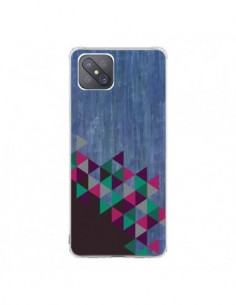 Coque Oppo Reno4 Z 5G Wood Bois Azteque Triangles...