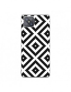 Coque Oppo Reno4 Z 5G Diamond Chevron Black and White -...