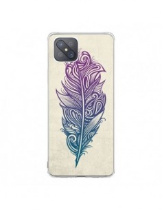 Coque Oppo Reno4 Z 5G Feather Plume Arc En Ciel - Rachel...