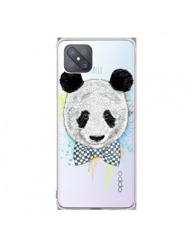 Coque Oppo Reno4 Z 5G Panda Noeud Papillon Transparente - Rachel Caldwell