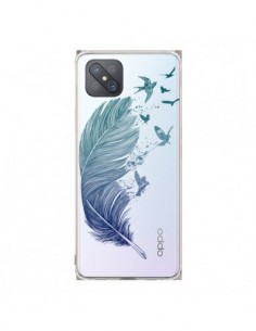 Coque Oppo Reno4 Z 5G Plume Feather Fly Away Transparente...