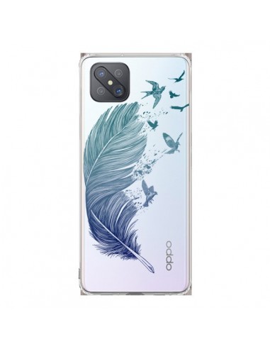 Coque Oppo Reno4 Z 5G Plume Feather Fly Away Transparente - Rachel Caldwell