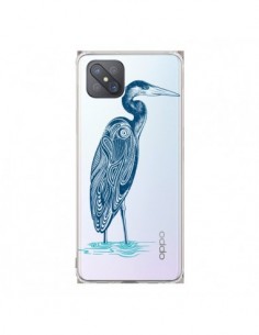 Coque Oppo Reno4 Z 5G Heron Blue Oiseau Transparente -...