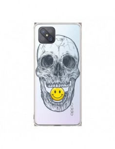 Coque Oppo Reno4 Z 5G Tête de Mort Smiley Transparente -...