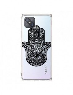 Coque Oppo Reno4 Z 5G Hamsa Cinq Doigts Main Mauvais Oeil...