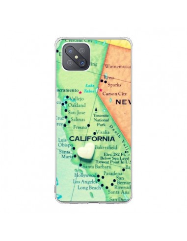 Coque Oppo Reno4 Z 5G Carte Map Californie - R Delean
