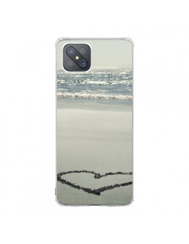 Coque Oppo Reno4 Z 5G Coeoeur Plage Beach Mer Sea Love Sable Sand - R Delean