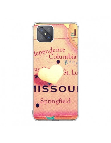 Coque Oppo Reno4 Z 5G Carte Map Missouri Coeoeur - R Delean