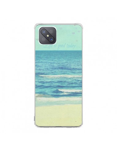 Coque Oppo Reno4 Z 5G Life good day Mer Ocean Sable Plage Paysage - R Delean