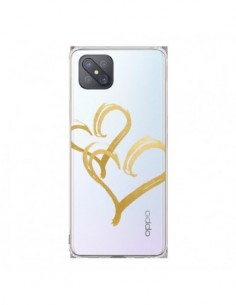 Coque Oppo Reno4 Z 5G Deux Coeurs Love Amour Transparente...