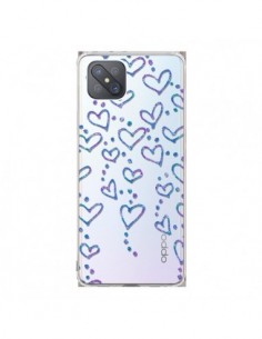 Coque Oppo Reno4 Z 5G Floating hearts coeurs flottants...