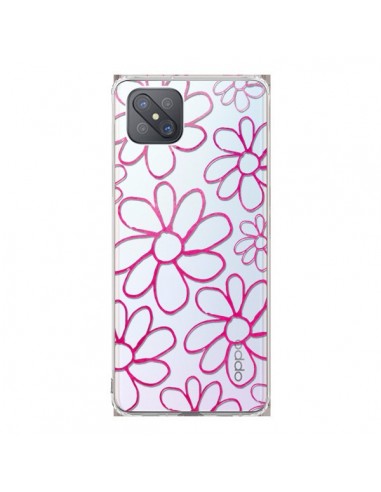 Coque Oppo Reno4 Z 5G Flower Garden Pink Fleur Transparente - Sylvia Cook