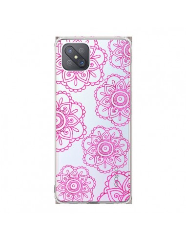 Coque Oppo Reno4 Z 5G Pink Doodle Flower Mandala Rose Fleur Transparente - Sylvia Cook