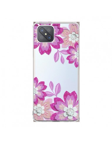 Coque Oppo Reno4 Z 5G Winter Flower Rose, Fleurs d'Hiver Transparente - Sylvia Cook