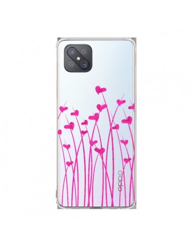 Coque Oppo Reno4 Z 5G Love in Pink Amour Rose Fleur Transparente - Sylvia Cook