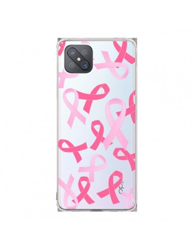 Coque Oppo Reno4 Z 5G Pink Ribbons Ruban Rose Transparente - Sylvia Cook