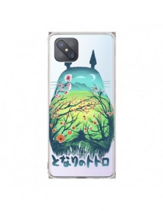 Coque Oppo Reno4 Z 5G Totoro Manga Flower Transparente -...