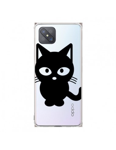 Coque Oppo Reno4 Z 5G Chat Noir Cat Transparente - Yohan B.