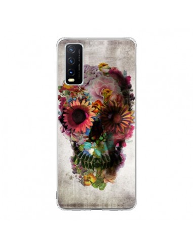 Coque Vivo Y20S Skull Flower Tête de Mort - Ali Gulec