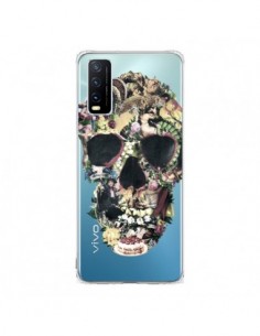Coque Vivo Y20S Skull Vintage Tête de Mort Transparente -...