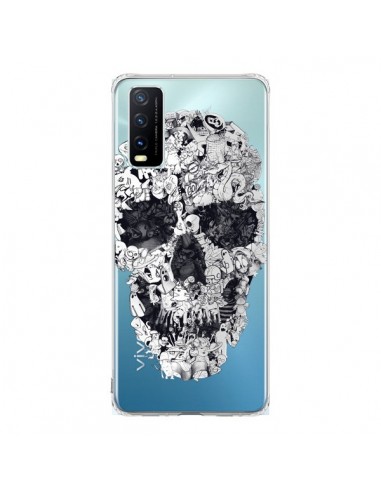 Coque Vivo Y20S Doodle Skull Dessin Tête de Mort Transparente - Ali Gulec