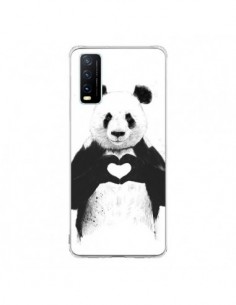 Coque Vivo Y20S Panda Amour All you need is love - Balazs...