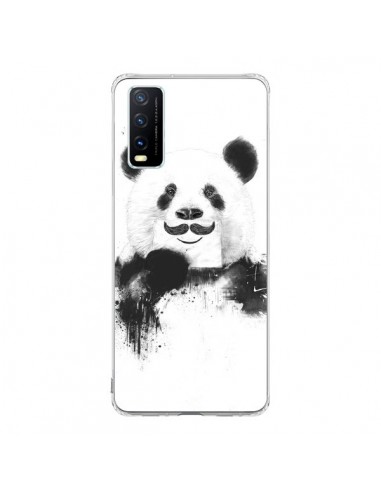 Coque Vivo Y20S Funny Panda Moustache Movember - Balazs Solti