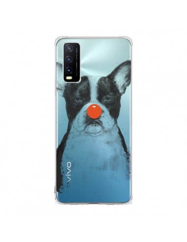 Coque Vivo Y20S Clown Bulldog Dog Chien Transparente - Balazs Solti