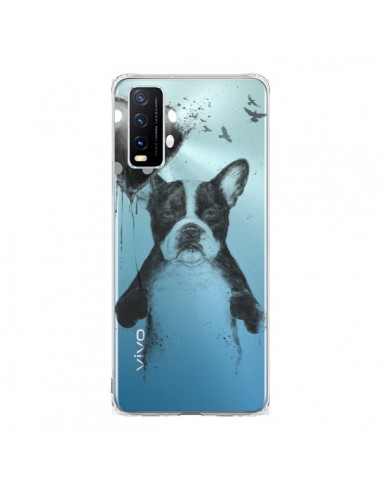 Coque Vivo Y20S Love Bulldog Dog Chien Transparente - Balazs Solti