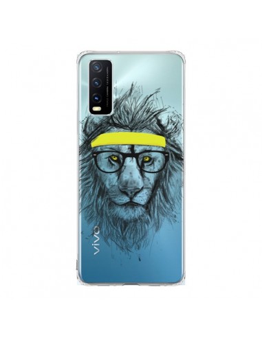 Coque Vivo Y20S Hipster Lion Transparente - Balazs Solti