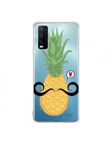 Coque Vivo Y20S Ananas Moustache Transparente - Chapo