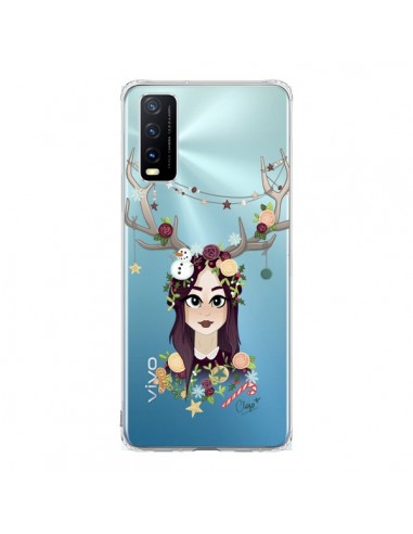 Coque Vivo Y20S Christmas Girl Femme Noel Bois Cerf Transparente - Chapo