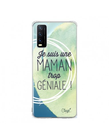 Coque Vivo Y20S Je suis une Maman trop Géniale Vert Transparente - Chapo