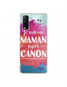 Coque Vivo Y20S Je suis une Maman super Canon Rose...