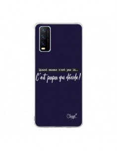Coque Vivo Y20S C'est Papa qui Décide Bleu Marine - Chapo