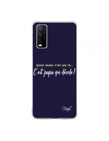 Coque Vivo Y20S C'est Papa qui Décide Bleu Marine - Chapo