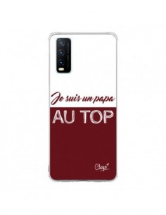 Coque Vivo Y20S Je suis un Papa au Top Rouge Bordeaux -...