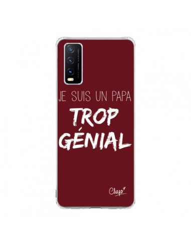 Coque Vivo Y20S Je suis un Papa trop Génial Rouge Bordeaux - Chapo