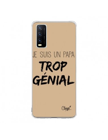 Coque Vivo Y20S Je suis un Papa trop Génial Beige - Chapo