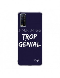 Coque Vivo Y20S Je suis un Papa trop Génial Bleu Marine -...