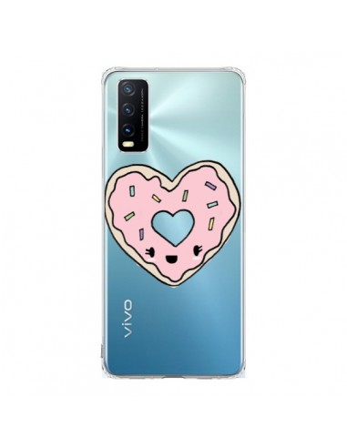 Coque Vivo Y20S Donuts Heart Coeur Rose Transparente - Claudia Ramos