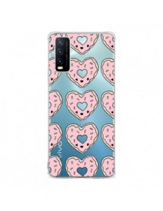 Coque Vivo Y20S Donuts Heart Coeur Rose Pink Transparente...