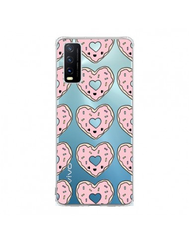 Coque Vivo Y20S Donuts Heart Coeur Rose Pink Transparente - Claudia Ramos