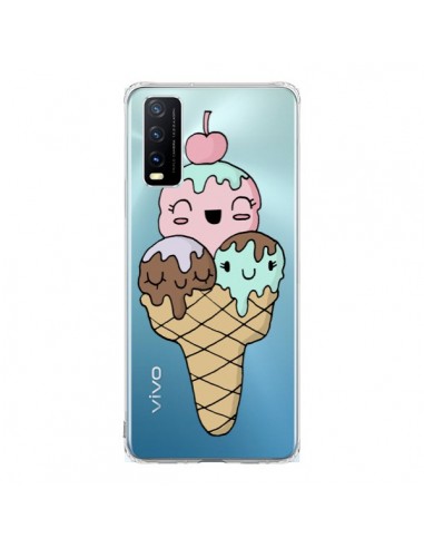 Coque Vivo Y20S Ice Cream Glace Summer Ete Cerise Transparente - Claudia Ramos