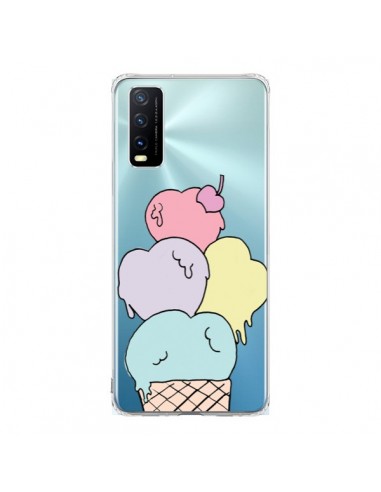 Coque Vivo Y20S Ice Cream Glace Summer Ete Coeur Transparente - Claudia Ramos