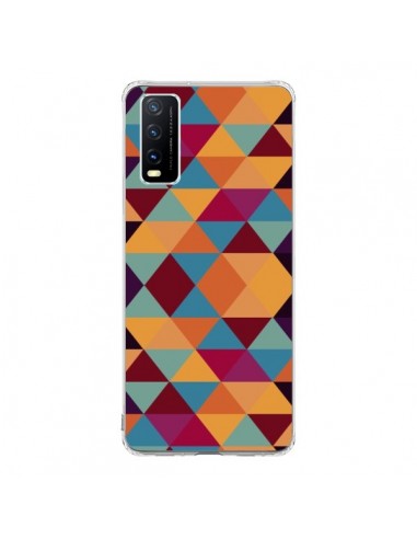 Coque Vivo Y20S Azteque Triangle Orange - Eleaxart