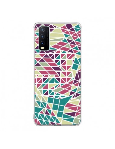 Coque Vivo Y20S Azteque Triangles Vert Violet - Eleaxart