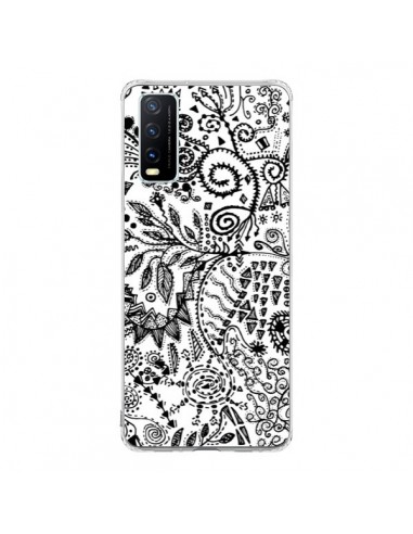 Coque Vivo Y20S Azteque Blanc et Noir - Eleaxart